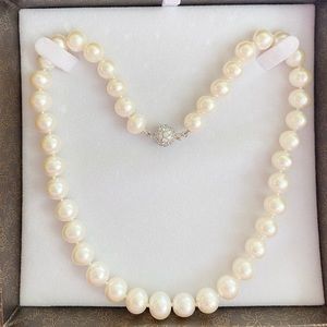 100% Genuine 17.5” Pearl Necklace w/ Crystal Clasp